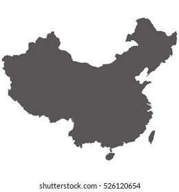 Detailed in high resolution Map Of The People's Republic Of China. Vector illustration.