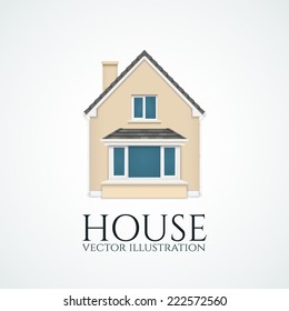 Detailed house icon isolated on white background. Vector illustration