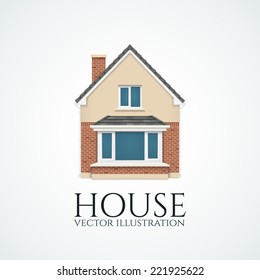 Detailed house icon. Logo.  Vector illustration