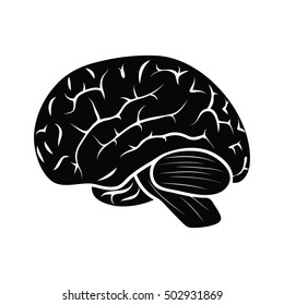 detailed human brain icon vector