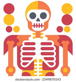 Detailed human skeleton anatomy vector illustration. Perfect for medical and educational resources, teaching aids, and healthcare design projects. Ideal for research and learning tools.