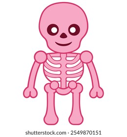 Detailed human skeleton anatomy vector illustration. Perfect for medical and educational resources, teaching aids, and healthcare design projects. Ideal for research and learning tools.