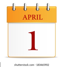 Detailed Icon. April 1. Isolated on white background
