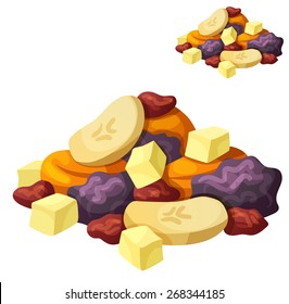 Detailed Icon. Dried fruits isolated on white background. Series of food and drink and ingredients for cooking.