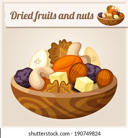 Detailed Icon. Dried fruits and nuts.