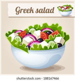 Detailed Icon. Greek salad.