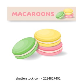 Detailed Icon. Macaroons, vector illustration isolated on a white background
