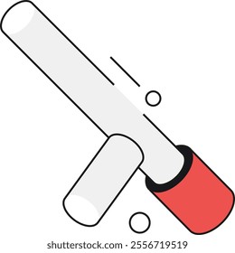 A detailed icon of a nightstick, symbolizing authority, law enforcement, and crime prevention roles.