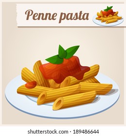 Detailed Icon. Penne pasta with tomato sauce