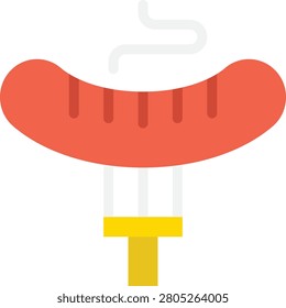 A detailed icon showcasing a bratwurst, symbolizing traditional German food culture. It is suitable for use in culinary apps, menus, and food-related websites.