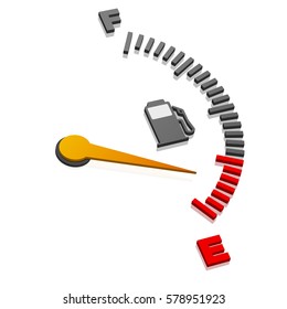 detailed illustration of a 3D gas gauge in perspective view, eps10 vector