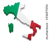 detailed illustration of a 3D Map of Italy, eps10 vector