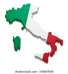 detailed illustration of a 3D Map of Italy, eps10 vector