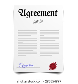 detailed illustration of an Agreement Letter, eps10 vector