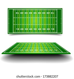 detailed illustration of an American Football field with different perspectives, eps10 vector