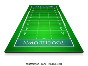 detailed illustration of an American Football fields with perspective, eps10 vector.