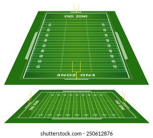 detailed illustration of an American Football fields with different perspective, eps10 vector