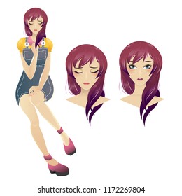 Detailed Illustration of Anime Girl