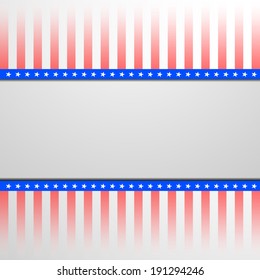 detailed illustration of a banner on a patriotic striped background, eps 10 vector