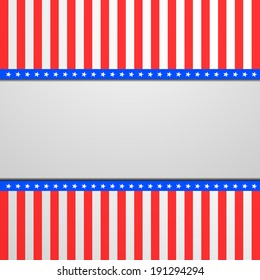 detailed illustration of a banner on a patriotic striped background, eps 10 vector