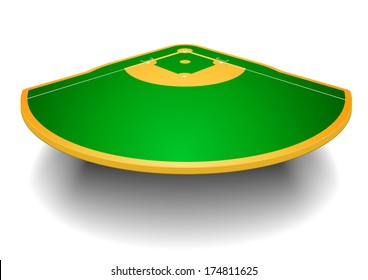 detailed illustration of a baseball field with perspective, eps10 vector