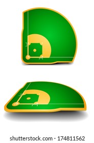 detailed illustration of baseball fields with perspective, eps10 vector