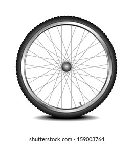 detailed illustration of a bicycle wheel, eps 10 vector