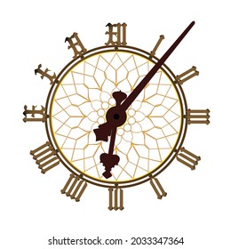 A detailed illustration of the Big Ben clock face and minute and hour hands
