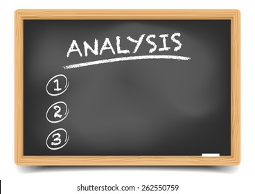 detailed illustration of a blackboard with an analysis list, eps10 vector, ...