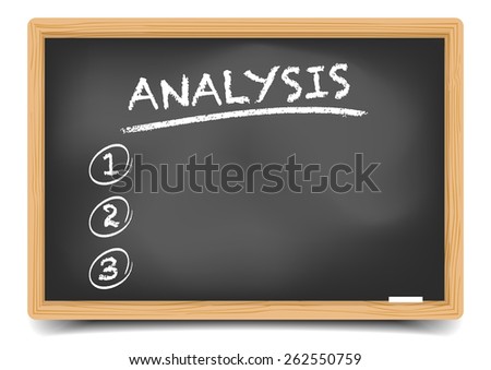 detailed illustration of a blackboard with an analysis list, eps10 vector, gradient mesh included