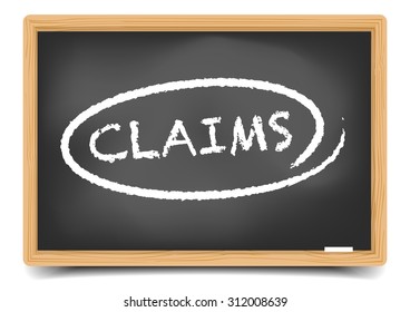 detailed illustration of a blackboard with Claims text, eps10 vector, gradient mesh included