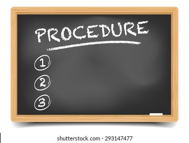 ilustración detallada de una pizarra con una lista de procedimientos vacía, vector eps10, malla de gradiente incluida