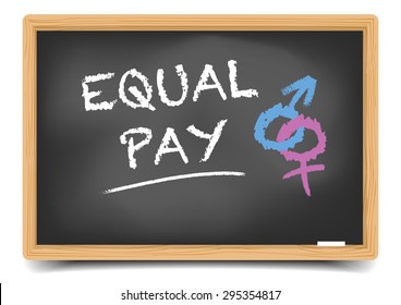 Detailed Illustration Blackboard Equal Pay Text Stock Vector (Royalty ...