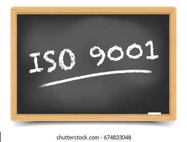 detailed illustration of a blackboard with ISO9001, eps10 vector, gradient mesh included