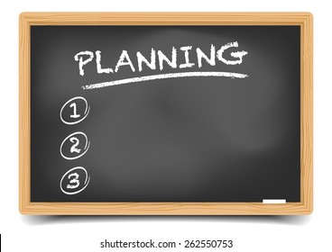 detailed illustration of a blackboard with a planning list, eps10 vector, gradient mesh included