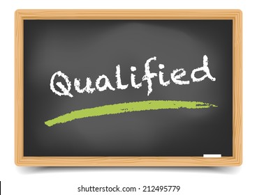 detailed illustration of a blackboard with Qualified term, eps10 vector, gradient mesh included