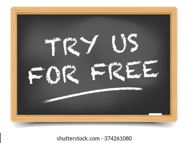 detailed illustration of a blackboard with Try for Free text, eps10 vector, gradient mesh included