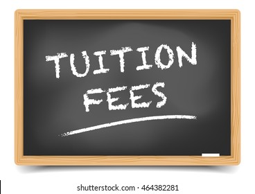 detailed illustration of a blackboard with Tuition Fees text, eps10 vector, gradient mesh included