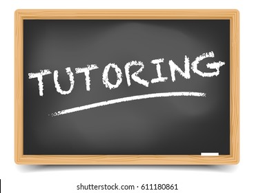detailed illustration of a blackboard with Tutoring text, eps10 vector, gradient mesh included