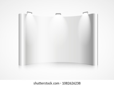 Detailed Illustration Of A Blank Curved Exhibition Wall, Eps10 Vector