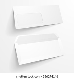 detailed illustration of a blank envelope mockup templates, eps10 vector