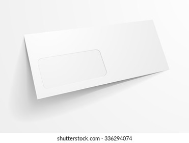 Detailed Illustration Of A Blank Envelope With Window Mockup Template, Eps10 Vector