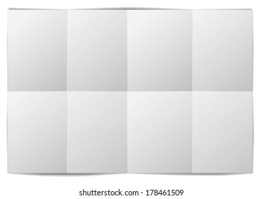 detailed illustration of a blank folded paper template, eps10 vector