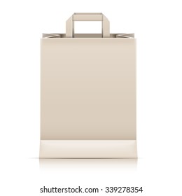 detailed illustration of a blank paperbag template, eps10 vector