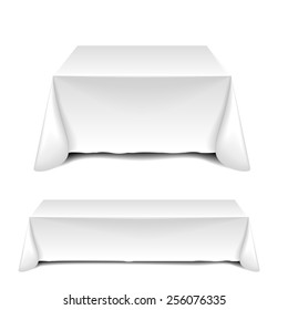 detailed illustration of blank white tables, eps10 vector