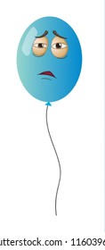 detailed illustration of a blue balloon on a white background
