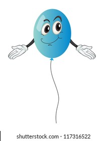 detailed illustration of a blue balloon on a white