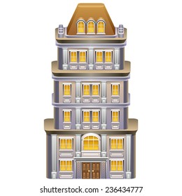 Detailed illustration of building / skyscraper icon. Vector eps 10.