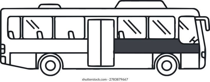 A detailed illustration of a bus, showcasing its design and features, perfect for transportation or educational content.