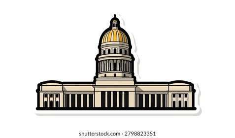 Detailed illustration of a capitol building